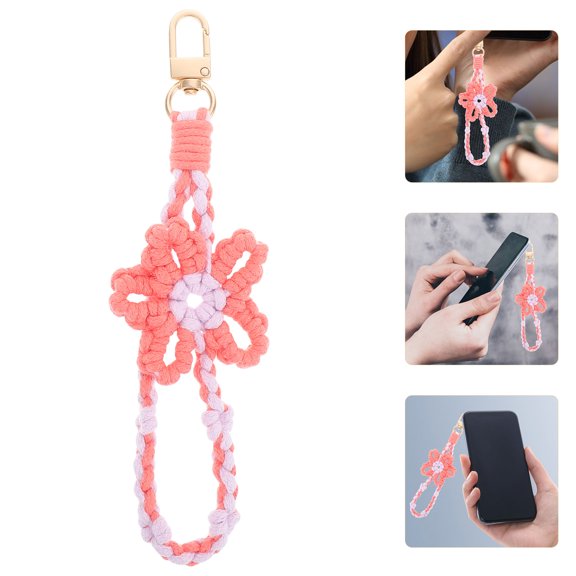 OUNONA Phone Strap with Keychain, Lightweight Cotton Rope 0.5m, Stylish Accessory for Girls and Home Use