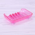 thumbnail image 1 of OUNONA Pink Plastic Soap Storage Box with Two Suckers for Bathroom Use Aerial Design Helps Drain Water, 1 of 8