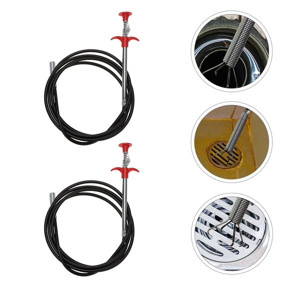 OUNONA Pipeline Hook Cleaner 2Pcs for Homeowners and Maintenance Workers