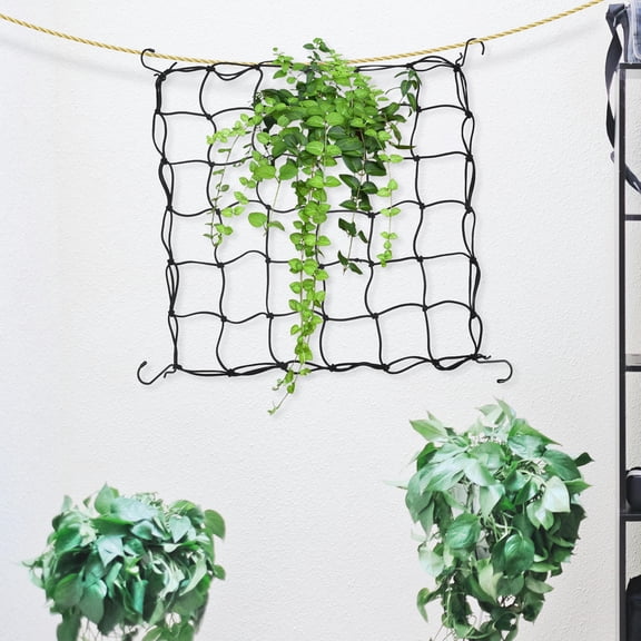 OUNONA Plant Support Net For Grow Tents Elastic Trellis Netting With Hooks Black Mesh Blocks Sunlight Promotes Airflow For