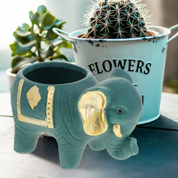 NUOLUX 1Pc Small Green Ceramic Flowerpot for Home Garden Decoration