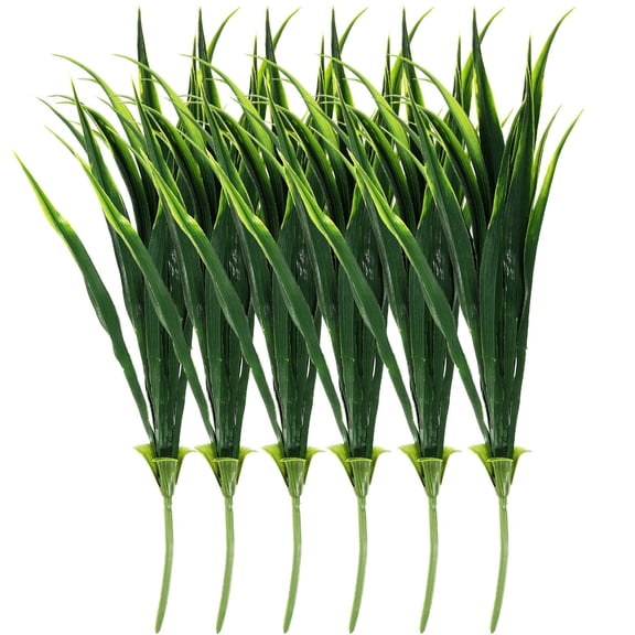 WEAVILUX Plastic Artificial Greenery Decor for Outdoor Vase and Garden Decor Green 6pcs