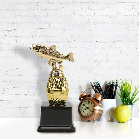 OUNONA Plastic Award Trophy for Kids Creative Fish Design Durable Competition Prize 6.3 Inches