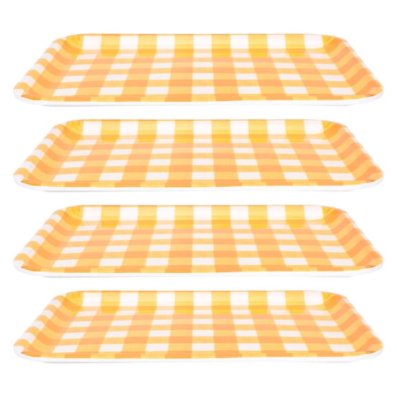 OUNONA Plastic Display Tray for Decoration with Beautiful Orange Appearance and Smooth Surface 4pcs