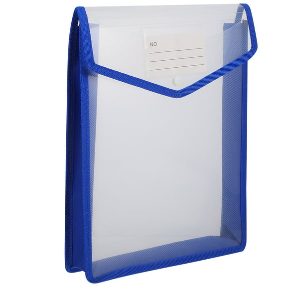 OUNONA Plastic File Folder Poly Envelopes With Snap Closure Expanding File Wallet Waterproof Transparent File Pouch Document Holder Organizer For Documents File