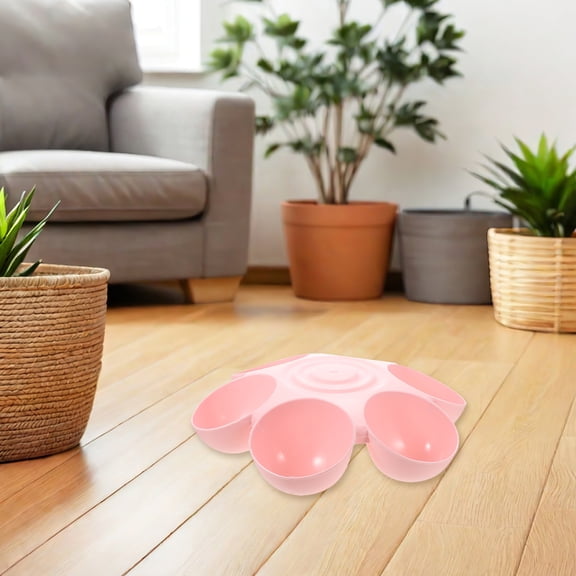 OUNONA Flower Design Pet Feeding Dish Friendly Plastic Dog and Cat Food Bowl