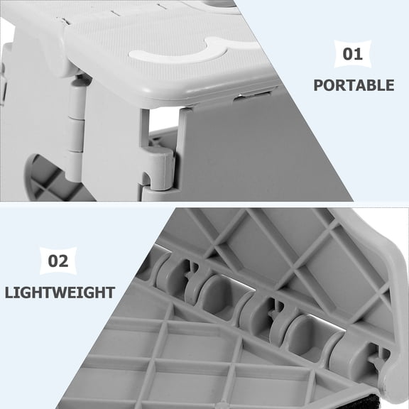 OUNONA Plastic Folding Footstool with Thick Nonslip Platform for Indoor Tasks and Home