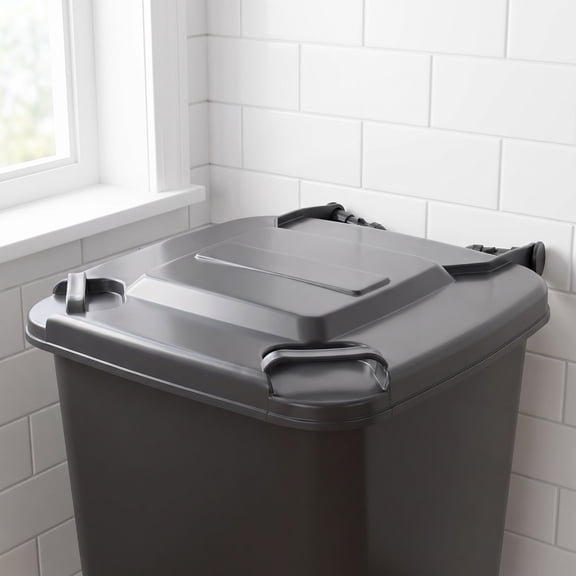 OUNONA Plastic Trash Can Lid with Easy Open-Close Design, Cover for Indoor and Outdoor Garbage Bins