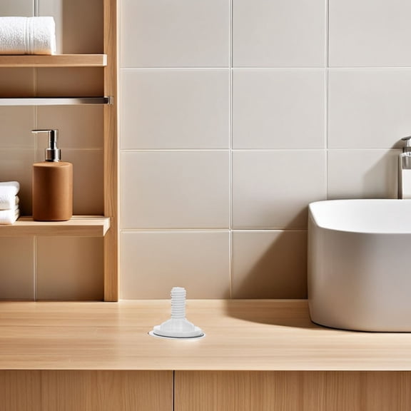 OUNONA Kitchen Sink Hole Stopper White Plastic 5Pcs