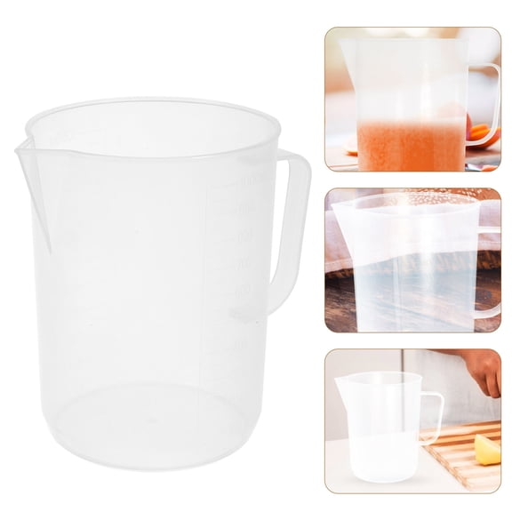 OUNONA Plastic Measuring Cups White with Visible Scale Ergonomic Design for Accurate Measuring