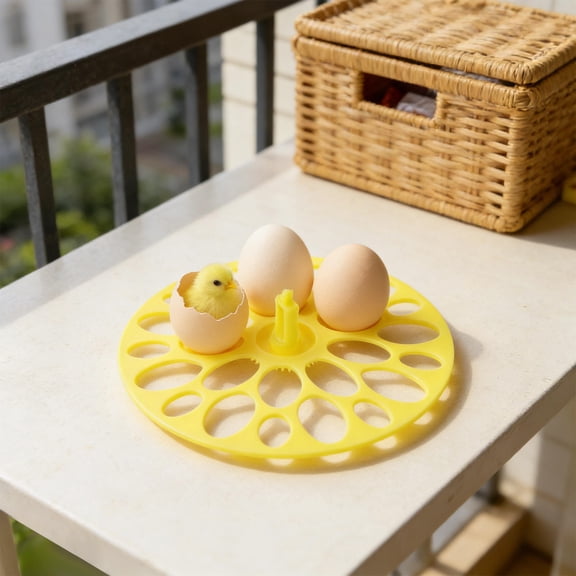 OUNONA Yellow Plastic Quail Incubator Tray with 18 Slots for Poultry Hatching, Precise Temperature Control and Design