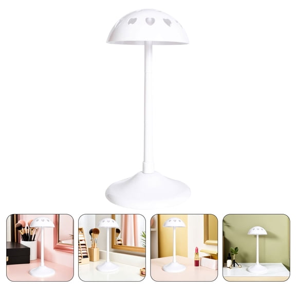 OUNONA Wig Display Stand Non-Slip Plastic for Display and Travel White