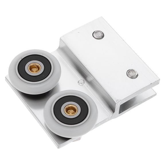 OUNONA Plated Silver Aluminum Alloy Hanging Rail Pulley Sliding Door Guide Roller 150Kg Load Capacity