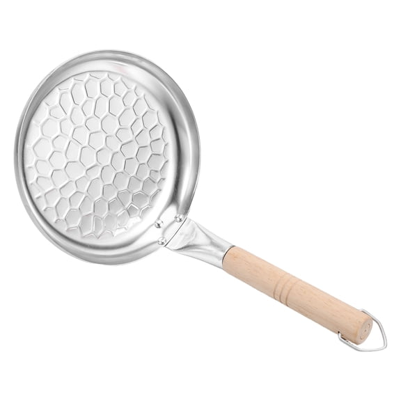 OUNONA Plated Silver Oyakodon Pan Nonstick Aluminum Flat Bottom Versatile Utility Easy Flipping