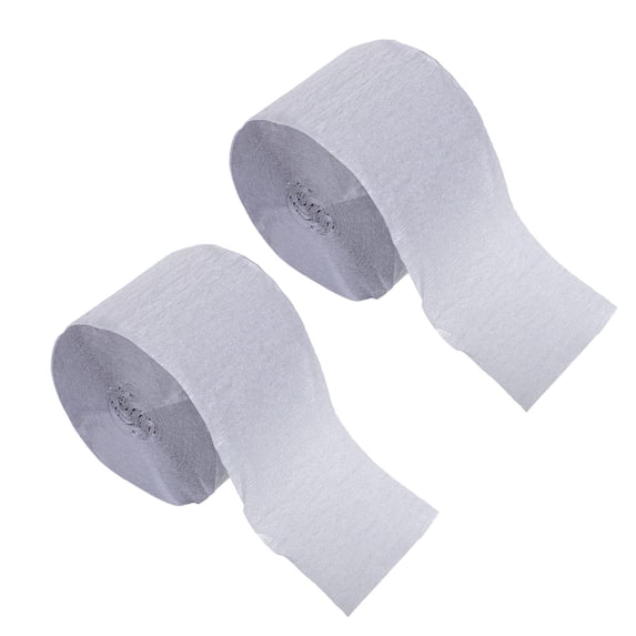 OUNONA Plated Silver Crepe Paper Streamers Elastic and Twistable for Unique Party Or Wedding Decor