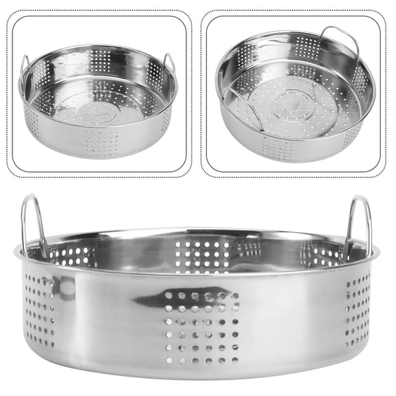 OUNONA Stainless Steel Steamer Basket with Handles for Cooking Buns and Dumplings