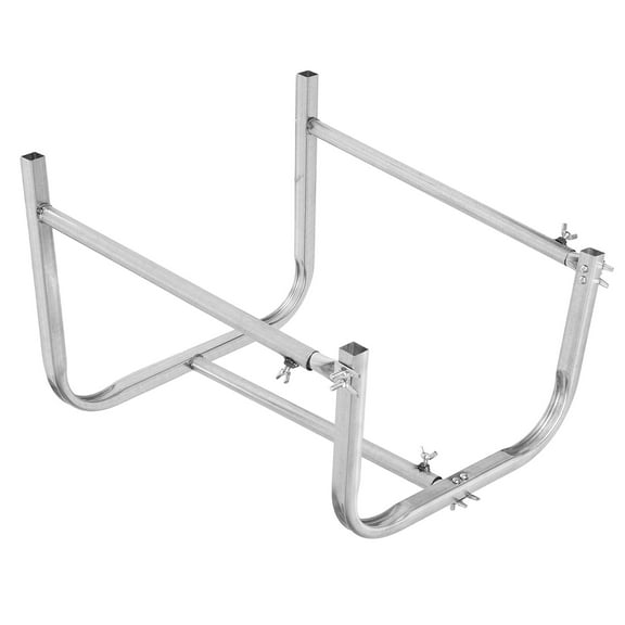 OUNONA Outdoor Trash Bag Holder Silver Steel for Efficient Waste Collection