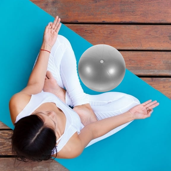 OUNONA Plated Silver Pilates Ball for Home Workout Core Strength and Balance Training