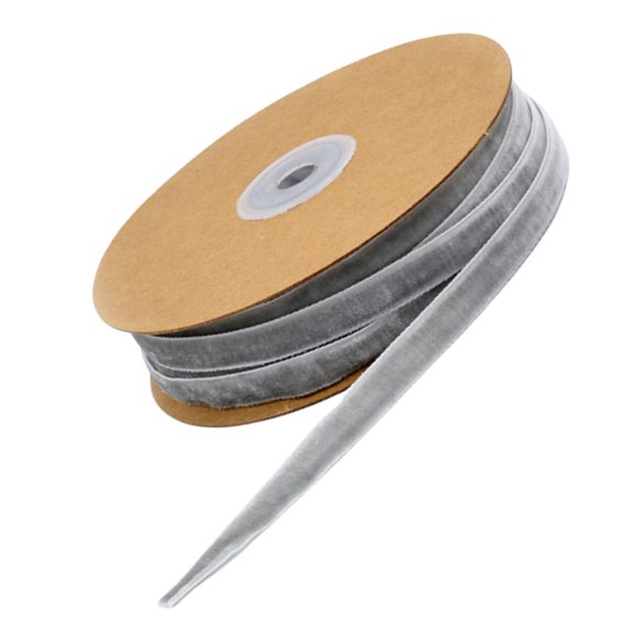 OUNONA Plush Fabric Ribbon for Wrapping Gifts and DIY Crafts Grey Color Elegant Festive Accessories 1CM Width