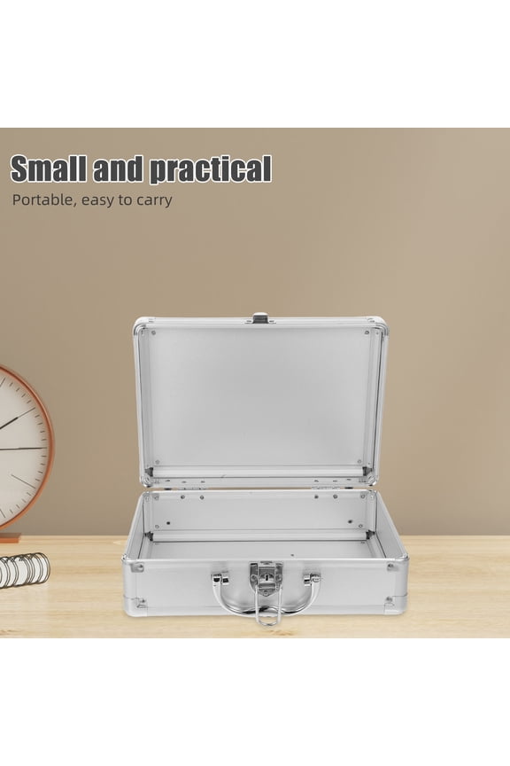 Small Aluminum Alloy Briefcase for Secure Storage and Convenient Portable Use with Handle