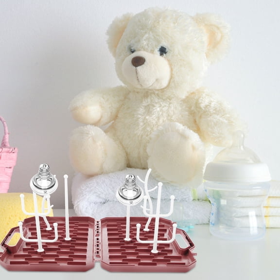 IFANLANDOR Compact Design Bottle Drying Rack Pink 1Set 9.1X7.5X0.8In