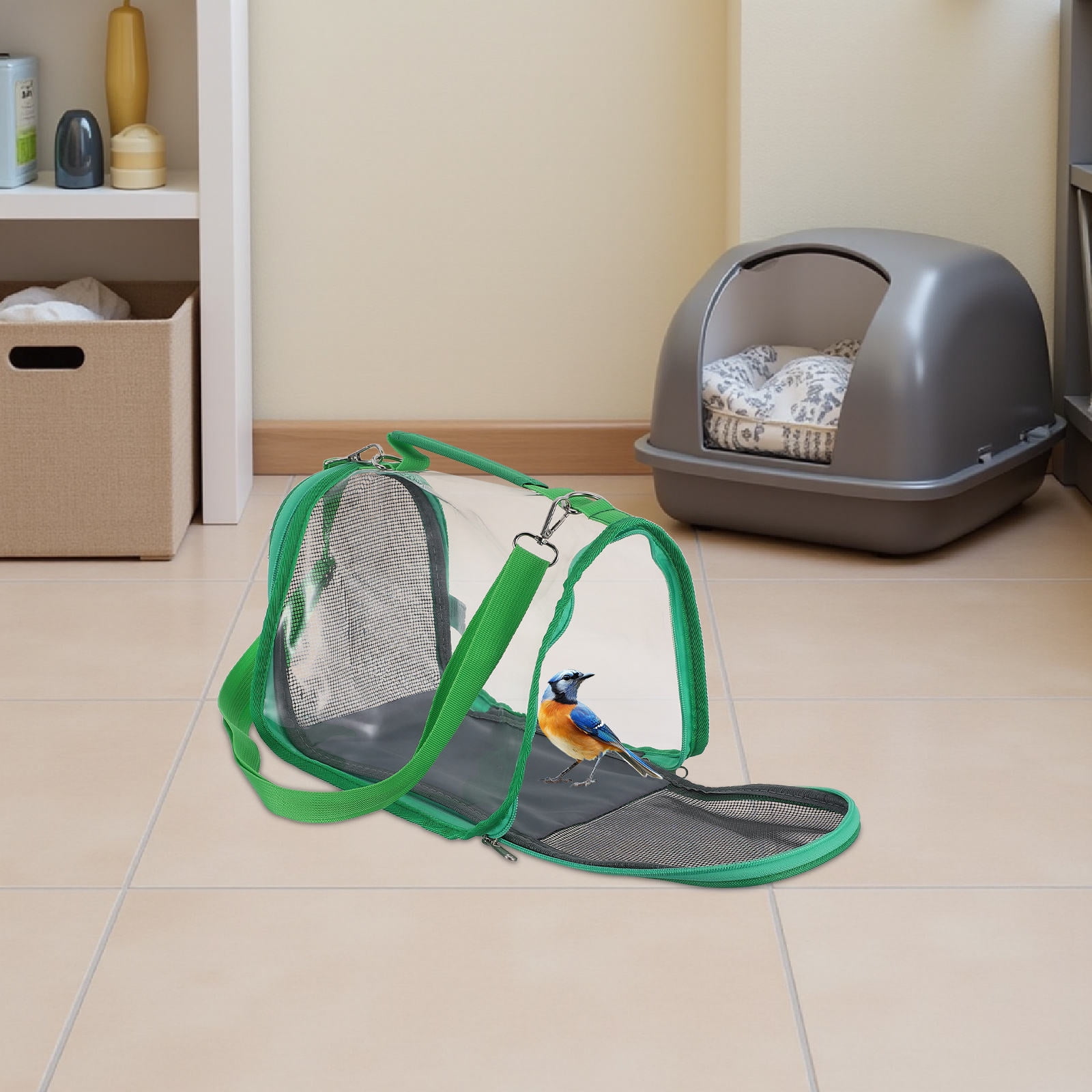 Curated visual reference: Picture Idea: Ounona Portable Bird Cage Green Plastic Stable Frame Optimal Air