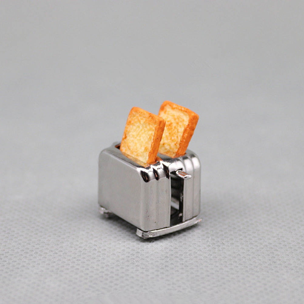 NIYANGLE Compact Shape Bread Machine Model Silver Mini House Accessory 1Pcs 0.98X0.67In