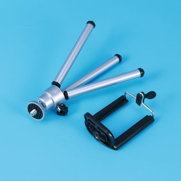 OUNONA Portable Camera Tripod Stand Holder 3 Adjustment with Phone Clamp Mount for Camera Phone