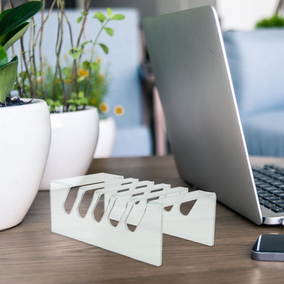 OUNONA Clear Desktop Phone and Tablet Holder Stand for Office Use, Adjustable Mobile Device Display Stand
