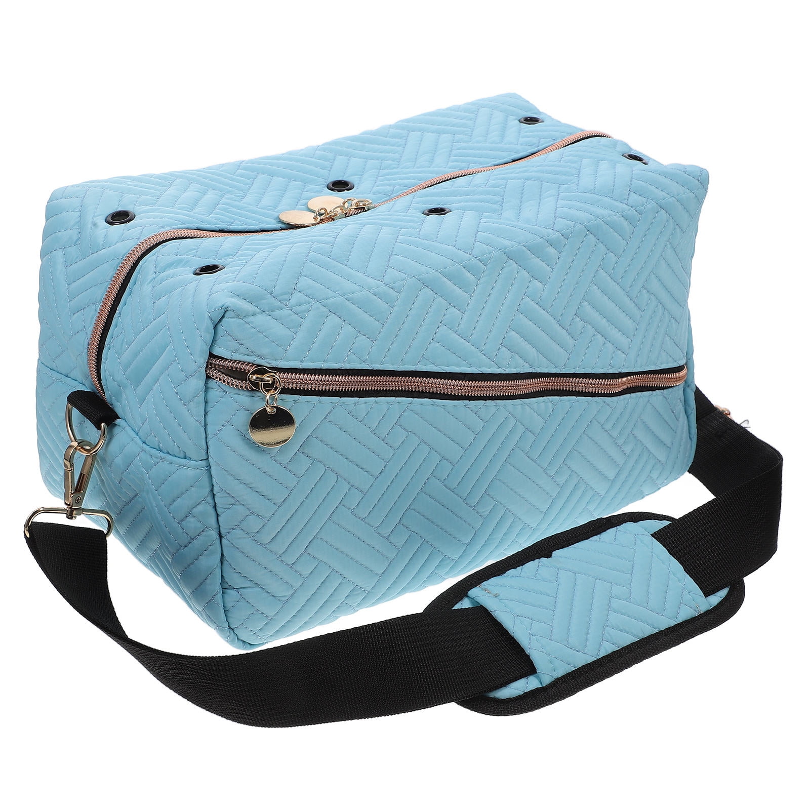 OUNONA Portable Crochet Yarn Organizer and Knitting Bag with Adjustable Shoulder Strap and Multiple Storage Pockets