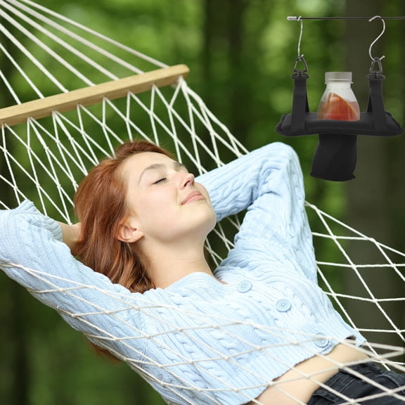 OUNONA  Portable Drink Float Beer Floating Cup Holder for Lake Black