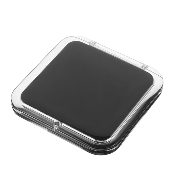 OUNONA Portable Folding Makeup Mirror with Protective Cover Lightweight High Definition Reflection Black 3.5 x 3.5 Inches