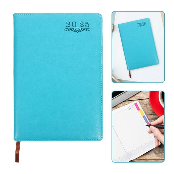 OUNONA Portable Green Daily Planner Notebook for Writing Use Perfect Gift for Travelers and Office Workers 5 x 7 Inches