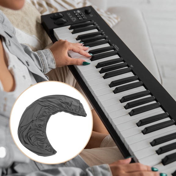 OUNONA Portable Grey Piano Keyboard Dust Cover Cloth Fit for 88 Key Electronic Keyboard