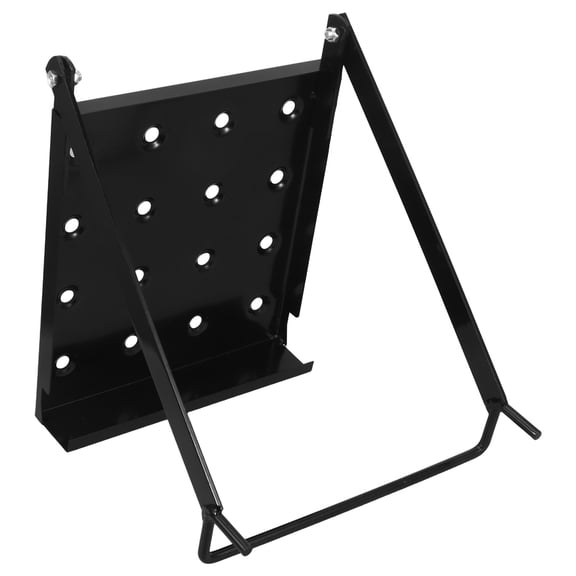 OUNONA Portable Ladder Platform Black Foldable Heavy Duty Iron Adjustable Work Stand