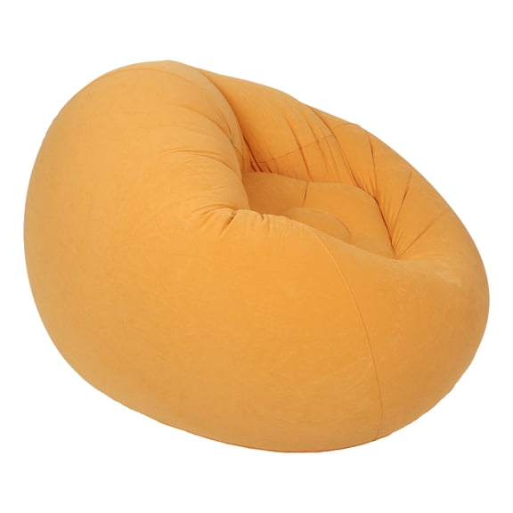 OUNONA Portable Orange Inflatable Bean Bag Chair Outdoor Air Lounger with Fast Inflate Valve for Camping and Beach