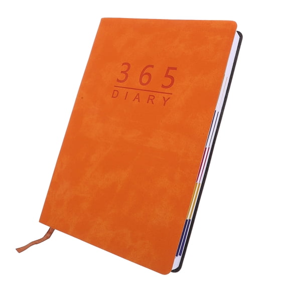 OUNONA  Portable Planner Organizer Notebook Month Schedule List Work Orange