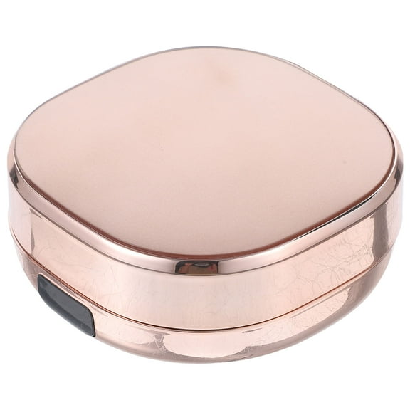 OUNONA Portable Rose Plated Gold Foundation Container with Powder Puff for Loose Powder Storage