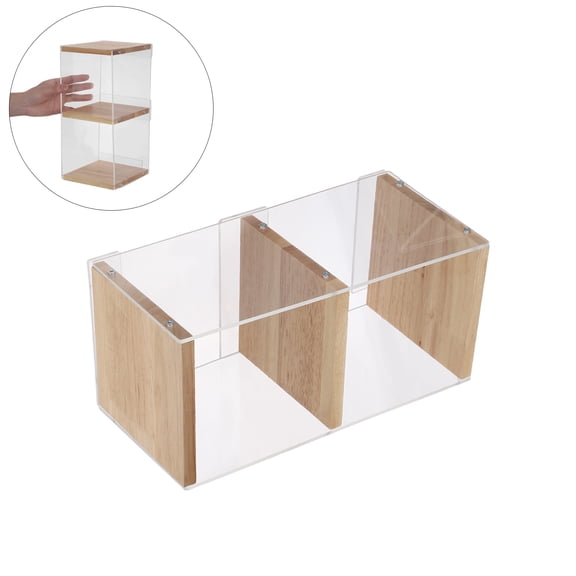 OUNONA Portable Clear Storage Organizer Rack for Office DVDs, Books, Video Game Discs and Media Accessories