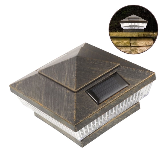 OUNONA  Post Cap Light Solar Powered Outdoor for Fence Decor LED Garden Lights Waterproof