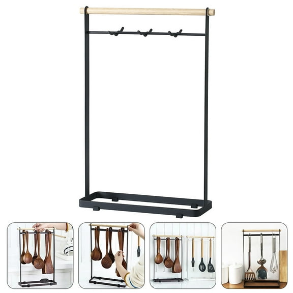 OUNONA Pot and Spoon Holder Hanging Rack Organizer Kitchen Utensils