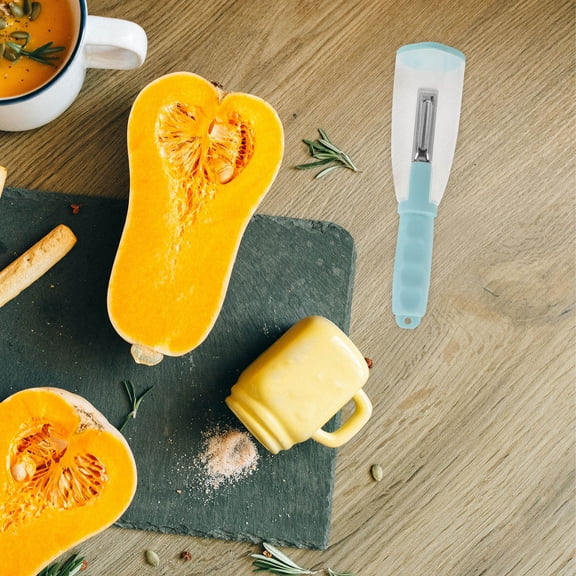 OUNONA Multipurpose Stainless Steel Sky-Blue Peeler, Versatile and Ergonomic for Kitchen Use