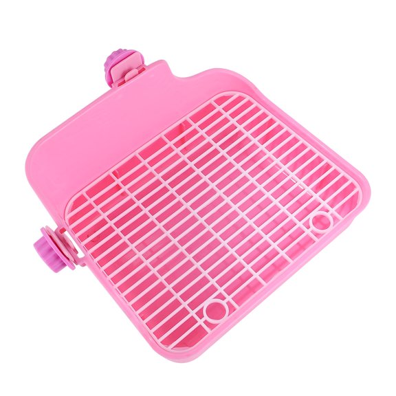 OUNONA Small Animal Potty Training Toilet Plastic Pink Stain Resistant for Ferret 1Set