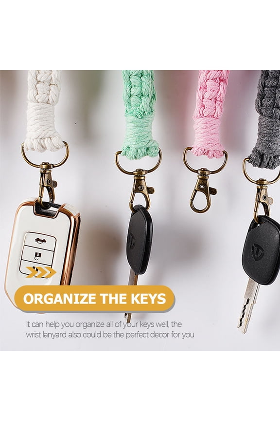 Practical White Keychain Wristlet Strap for Keys Mobile Phones and Convenient Daily Use