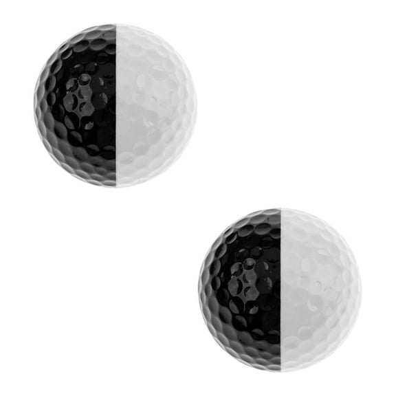OUNONA 2Pcs Double Color Golfing Training Balls Safe Practical Practice Accessories for Putting Drills