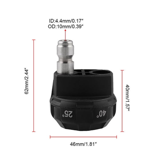 NUOLUX Black Pressure Washer Attachment with Rotating Nozzle and Stainless Steel Valve