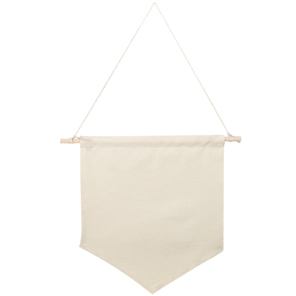 OUNONA Primary Color Canvas Pennant Flag Blank Pin Display Banner 1Pack