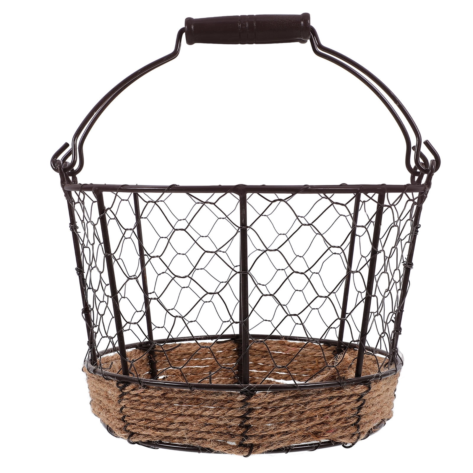 OUNONA Black Round Kitchen Produce Basket, Fruit and Vegetable Storage Organizer, 1 Piece Everyday Use