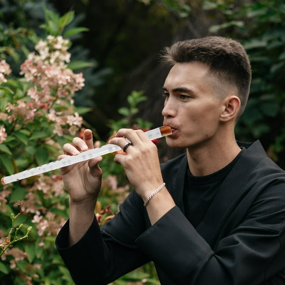 OUNONA Professional Flute for Beginners and Adults, White Woodwind Instrument for Students and Music Enthusiasts