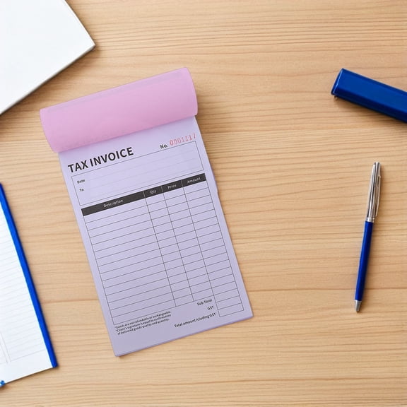 OUNONA Professional English Tax Invoice Receipt Book for Small Business with Clear Record Keeping